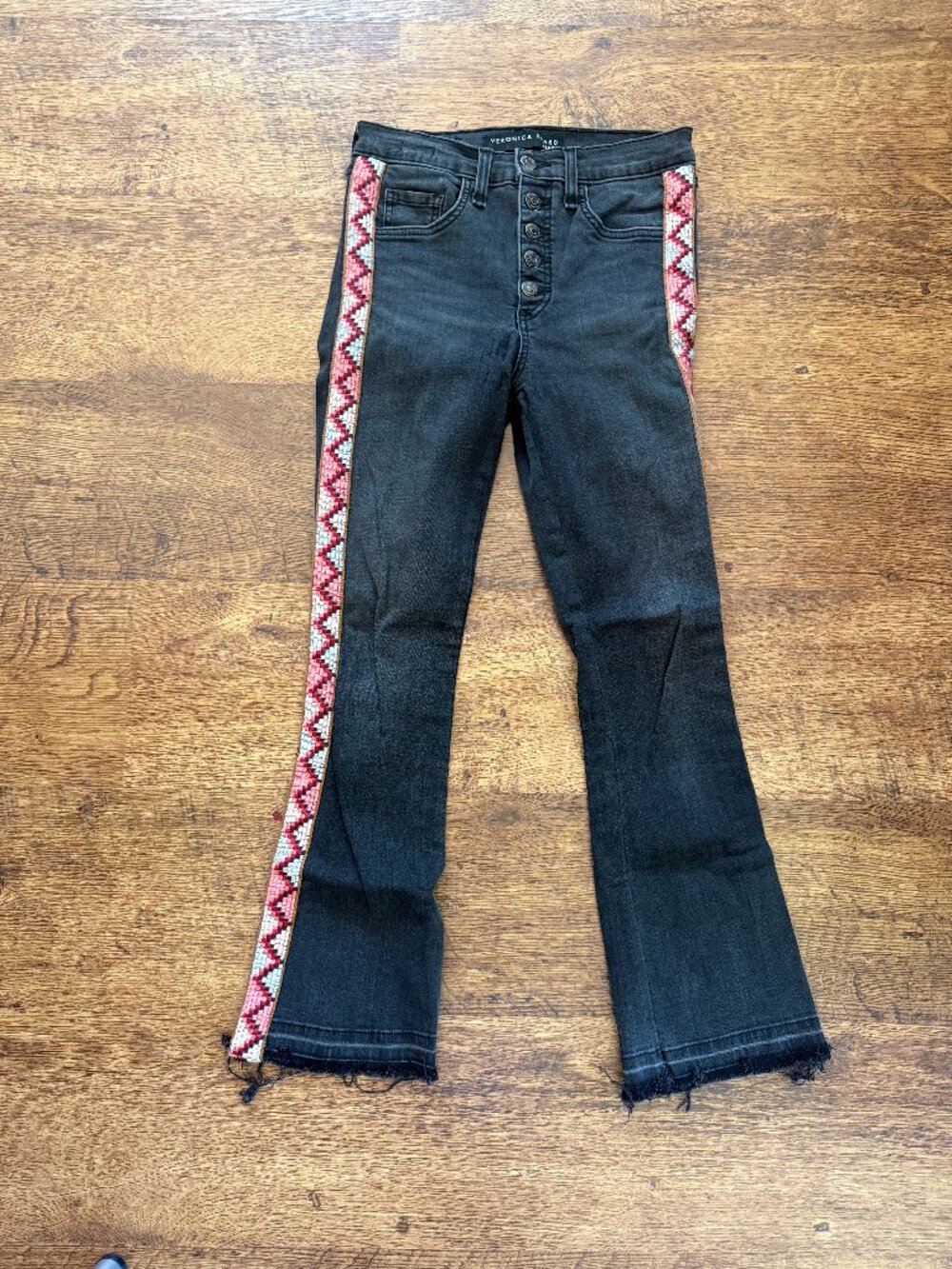 Veronica Beard Aztec Trim Flare Jeans - Size 25